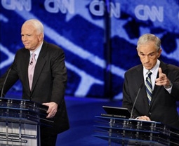 Ron Paul & John McCain at a Republican Presidential Debate in 2007