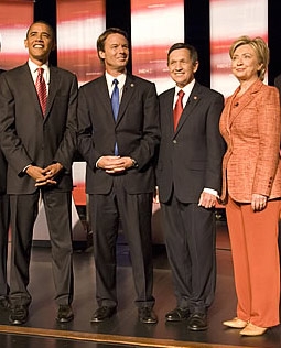 Barack Obama, John Edwards, Dennis Kucinich, & Hillary Clinton