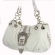 White Rhinestone Studed Leatherette Purse