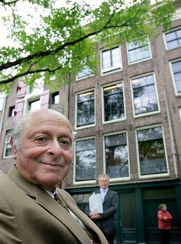 Buddy Elias, in Front of The Anne Frank House in Amsterdam