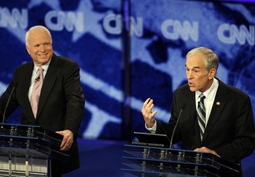 Ron Paul & John McCain at a Republican Presidential Debate in 2007