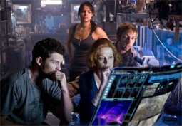 Michelle Rodriguez, Sam Worthington, Sigourney Weaver, & Joel Moore in Avatar