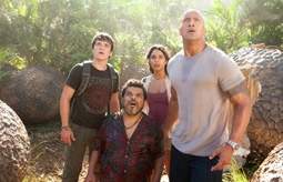 Josh Hutcherson, Luis Guzman, Vanessa Hudgens & Dwayne Johnson in Journey 2: The Mysterious Island