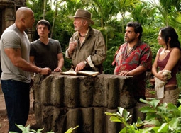 Dwayne Johnson, Josh Hutcherson, Michael Caine, Luis Guzman & Vanessa Hudgens in Journey 2: The Mysterious Island