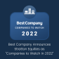 Best Company Announces Stratton Equities as "Companies to Watch in 2022"