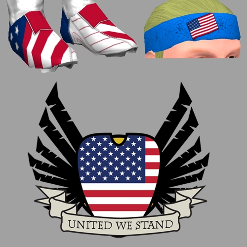 USA themed Shoes, Headband, Tattoo Image