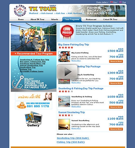 Affordable web design www.tktoursamui.com Image