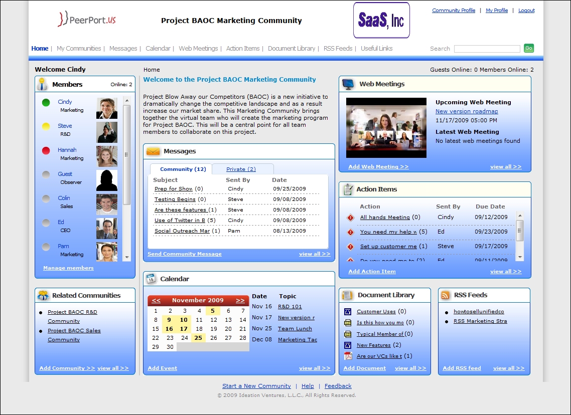 Sample Commuity home page Image