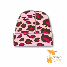 Pink leopard infant toddler beanies hats Image