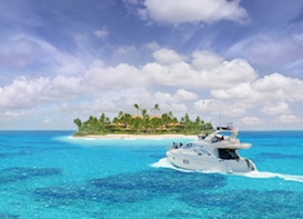 Boat to a Private Caribbean Island Image