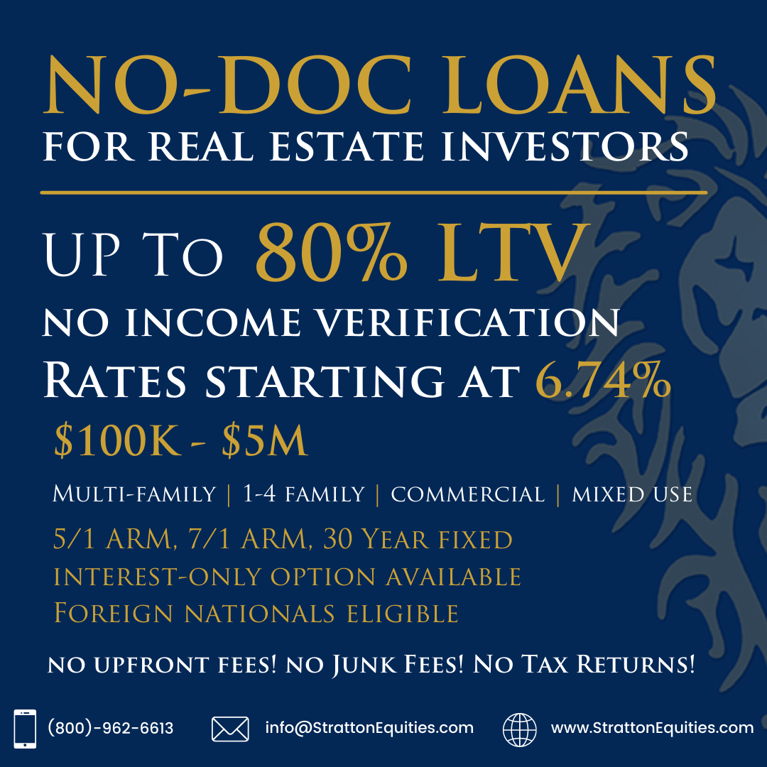 NO-DOC Loans - Rates Starting at 6.74%/Up to 80% LTV Image