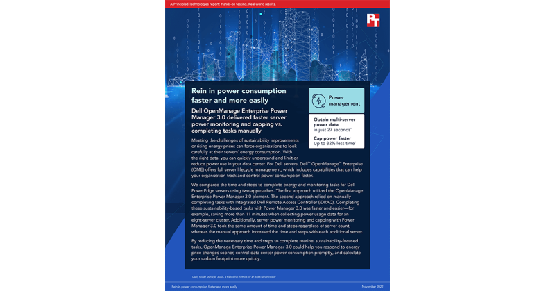 Principled Technologies Releases Two Studies Comparing Time and Effort for Server Management Tasks with Dell OpenManage Enterprise vs. a Manual Approach - Vimarsana News