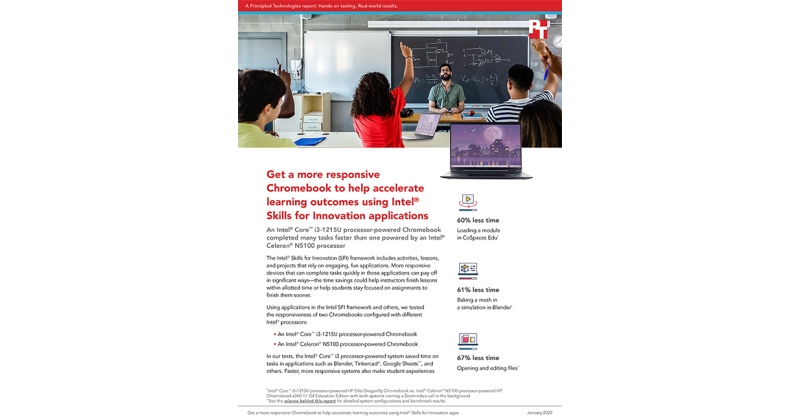 Principled Technologies Finds That Intel Core i3-1215U Processor-Powered Systems Can Offer Better System Responsiveness for Some Education Apps - Vimarsana News