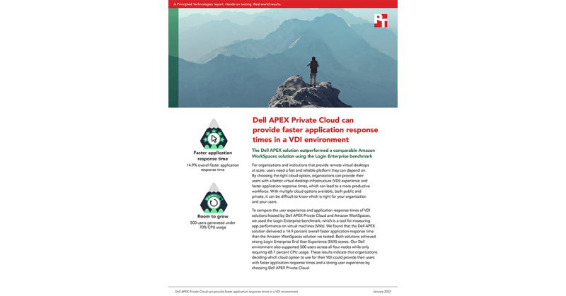 Testing by Principled Technologies Shows a Dell APEX Private Cloud Solution Offered Faster Overall Application Response Times in a VDI Environment - Vimarsana News