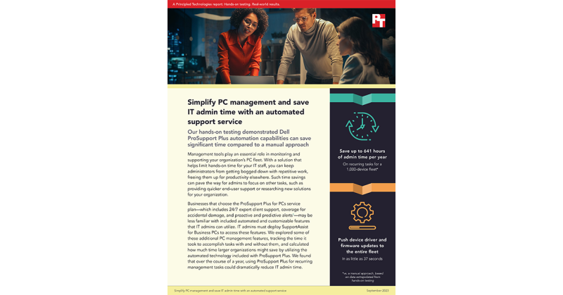 New Principled Technologies Study Highlights the Benefits of Using Dell ProSupport Plus for Management and Monitoring Tasks - Vimarsana News