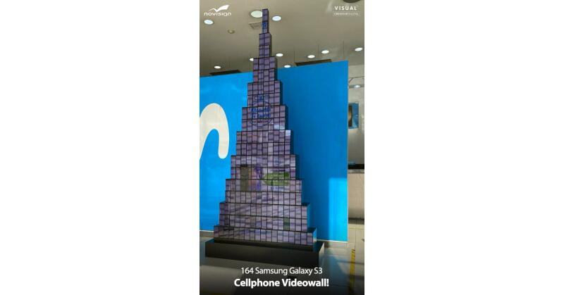 NoviSign Digital Signage Lights Up the Season with 164 Samsung Galaxy S3 Videowall Christmas Tree - Vimarsana News