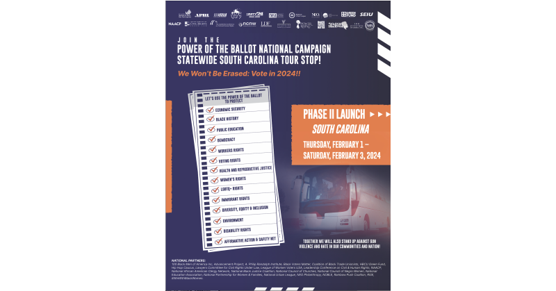 National and State Organizations Join Forces to Launch Phase II of the NCBCP Unity 2024 "Power of the Ballot" National Campaign to Mobilize Voters for Early Voting in SC - Vimarsana News