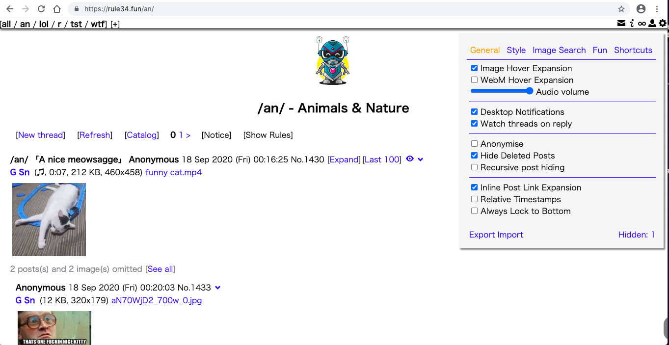 Web posting information