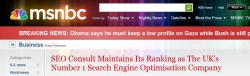 SEO Consult Feature on MSNBC as the UK’s Number 1 Search Engine Optimisation Company
