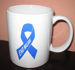 End Malaria – Blue Ribbon Mugs - for World Malaria Day 2009