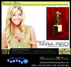 Tara Reid Hosts Charmaine Blakes' First Annual Golden Globe Viewing Party to Eliminate Child Trafficking