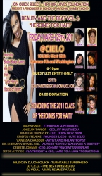 Beauty and The Beat Volume 2 "Heroines for Haiti" Haitian Relief Event to be Held on Friday, March 25th, 2011 at Cielo in NYC from 6pm-10pm