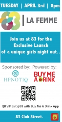 83 Launches: 83 | La Femme Powered by Buy Me A Drink App