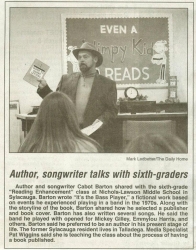 Cabot Barden Holds Seminar for Book Writing and Publishing at Nichols Lawson Middle School in Sylacauga, Alabama for Aspiring Writers in the Sixth and Seventh Grades