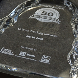 Grimes Trucking Services Named One of Jacksonville's 50 Fastest Growing Companies