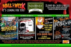 Halloween at Mcfadden's Addison - Four Full Night's of Freaky Festivities Coming for You!