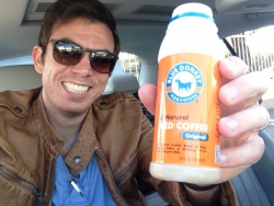 Ed Bolian Enjoys Blue Donkey Iced Coffee on "Cannonball Run" Speed Record