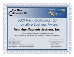 New Age Hygienic Systems, Inc. Offers Solution to California's Mega Drought and Water Shortage Crises