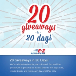 E-Z Rent-A-Car Celebrates 20 Years with Brand New Website and Giveaways