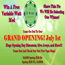 The E Vape Company, a New E Cigarette Shop Opening in Spring Hill, FL