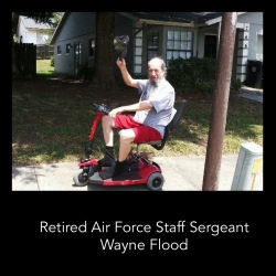 Scooter Vacations, Orlando Scooter Rental Company, Provides Veteran Air Force Staff Sergeant a Refurbished Scooter Provided by a Disney World Scooter Rental Customer