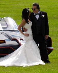 Holy Batrimony Theme Wedding! Batman Groom Weds Catwoman Bride at the Bourne Mansion.