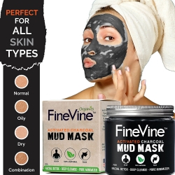 FineVine Activated Charcoal Mud Mask, One of the Latest Facial and Body Masks on the Market, Rejuvenates and Detoxifies the Skin