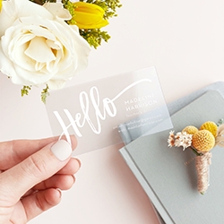Basic Invite Introduces Chic Clear Business Cards