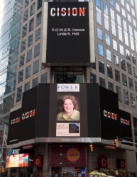 Linda K. Holt Honored on the Reuters Billboard in Times Square in New York City by P.O.W.E.R. (Professional Organization of Women of Excellence Recognized)