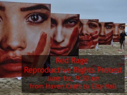 Protesters March in Red for the Red Rage Reproductive Rights Protest