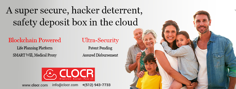 Clocr Announces Launch of Safe and Secure Cloud Locker for Digital Estate