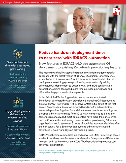Principled Technologies Releases Studies Comparing the Use of Automation Features in Dell EMC iDRAC9 to Manual Management Approaches