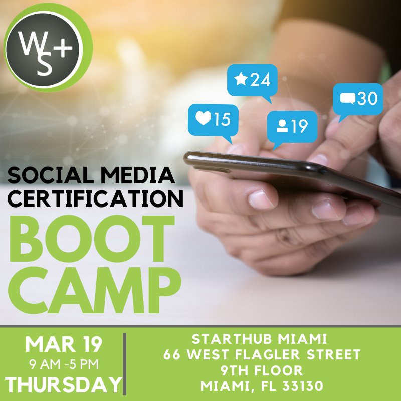 Social Media Management and Marketing Certification Boot Camp Class Being Offered by CEO, Michelle Hummel from Web Strategy Plus in Miami Florida