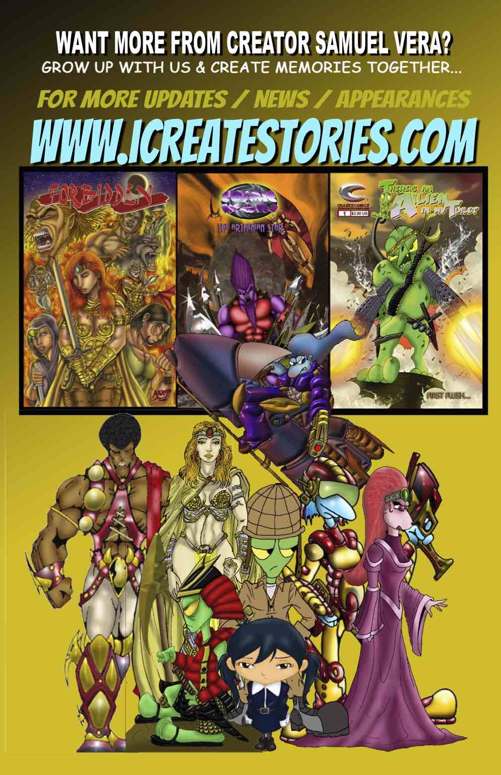 I Create Stories Debuts Comics and Kids eBooks Works by Samuel Vera on Amazon & B&N