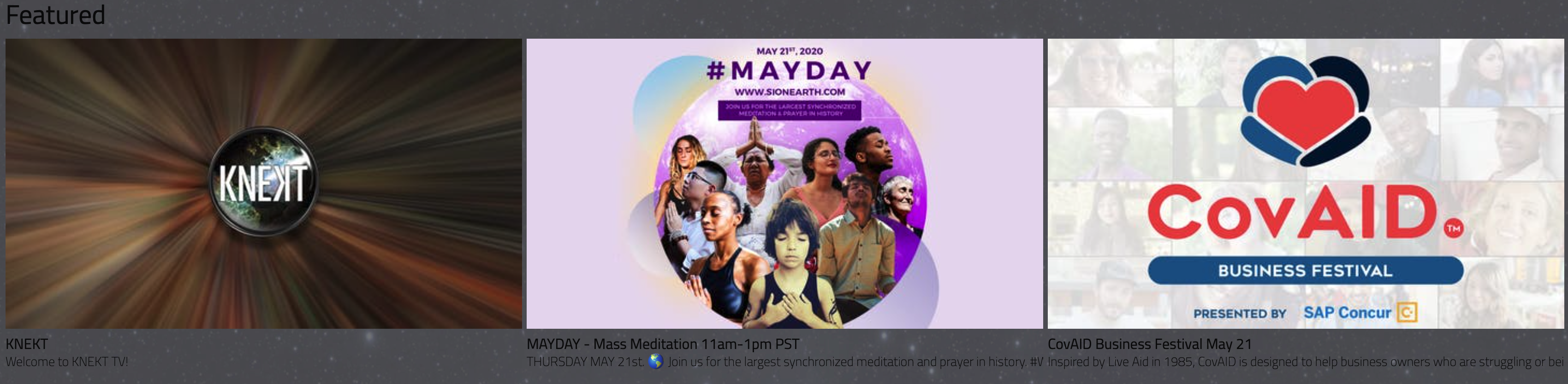 KNEKT TV Announces Its Biggest Day in Live-Streaming - Two Worldwide Events for Positivity on May 21