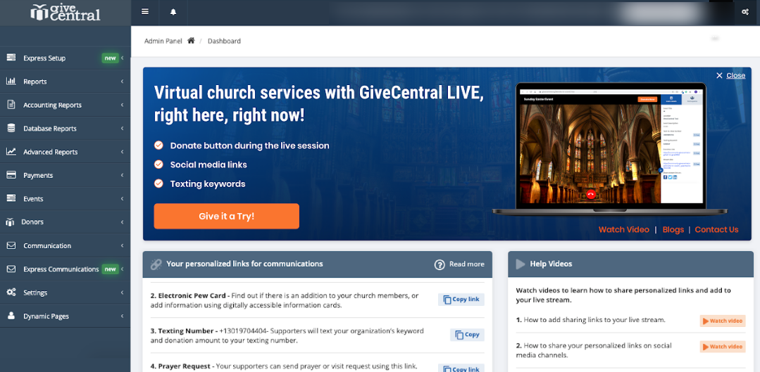 Nonprofits Can Now Have Access to GiveCentral LIVE Video Software by Signing Up with GiveCentral