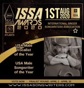 Foxpromotions is so Proud to Announce Singer/Songwriter Brian Hedges Has Been Nominated for 2 International Singer-Songwriters Association, (ISSA) Awards