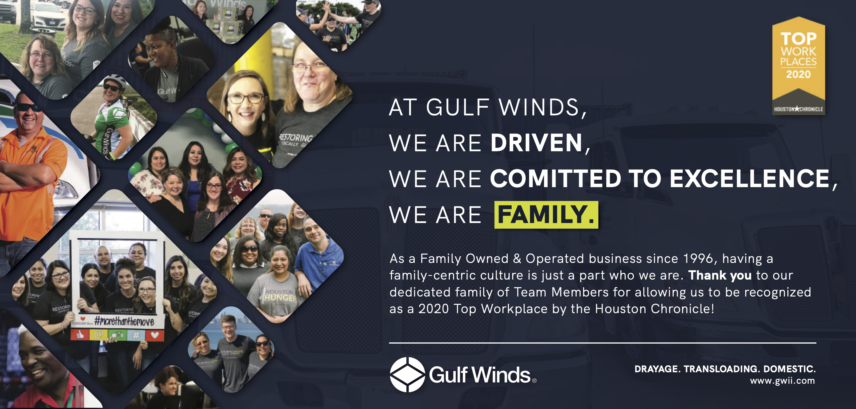 Gulf Winds International Recognized as a Top Workplace by the Houston Chronicle