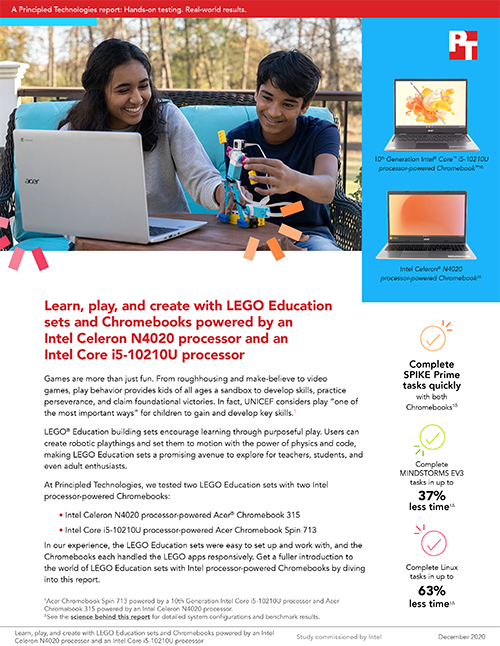 Principled Technologies Publishes Report on LEGO Education Sets and Intel Processor-Powered Chromebooks