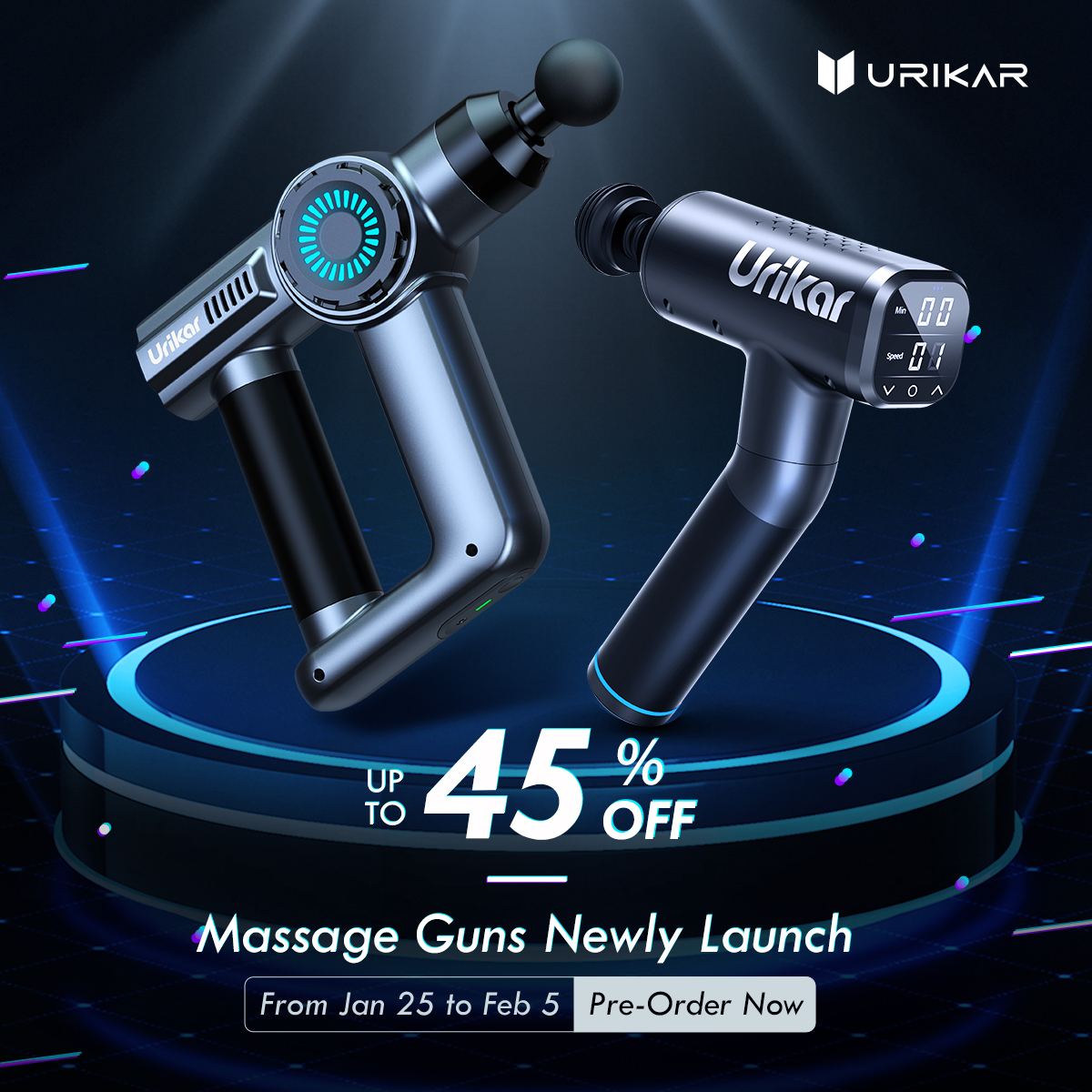 URIKAR - the Most Advanced & Powerful Percussion Massager with AI Chip for Daily Stress Relief and Workout Recovery